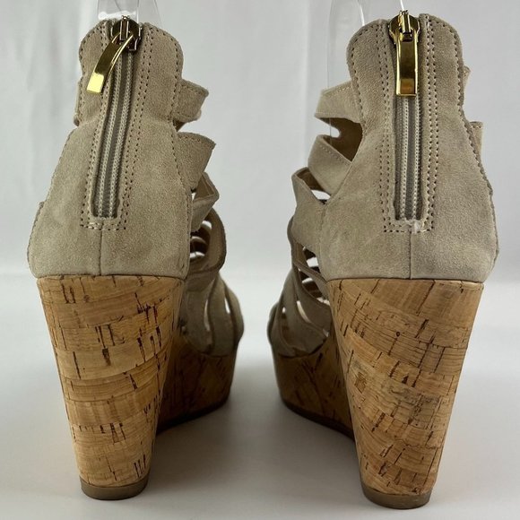 Cordani Made in Italy Electra Wedge Suede Cage Platform Sandal - Picture 7 of 16